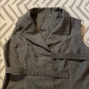 Jill Anderson gray collared tie vest